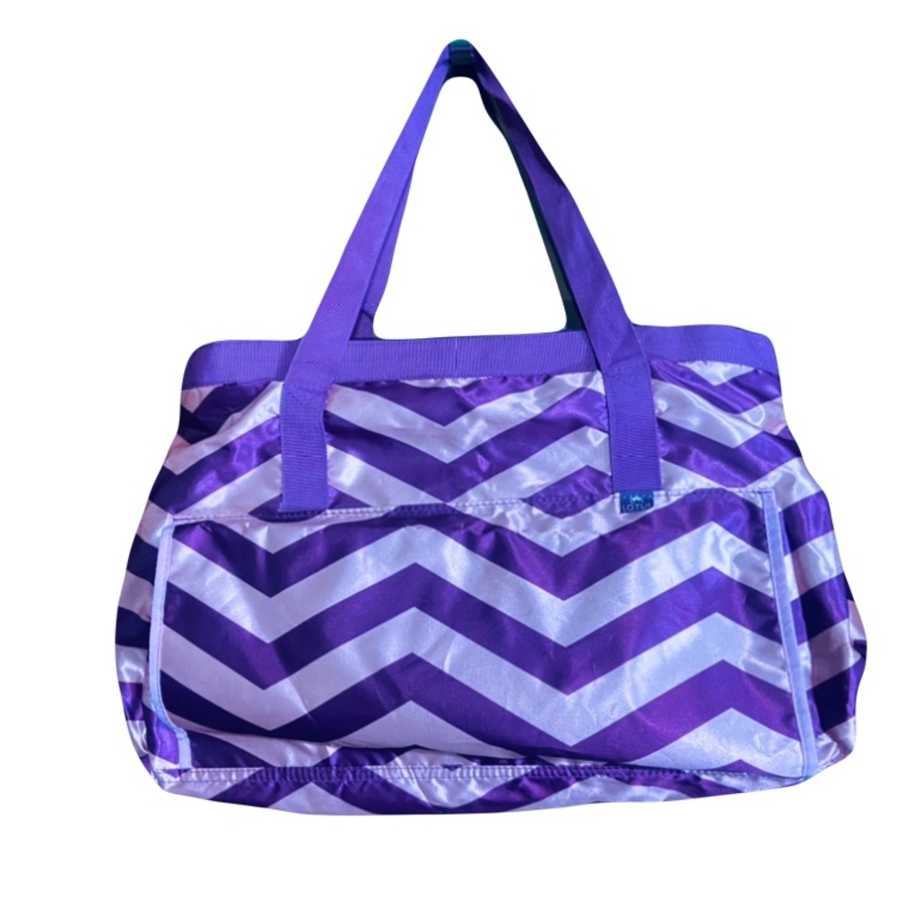 Yoga Lotus Purple and Pink Tote Bag with Spacious Design - Picture 2 of 6